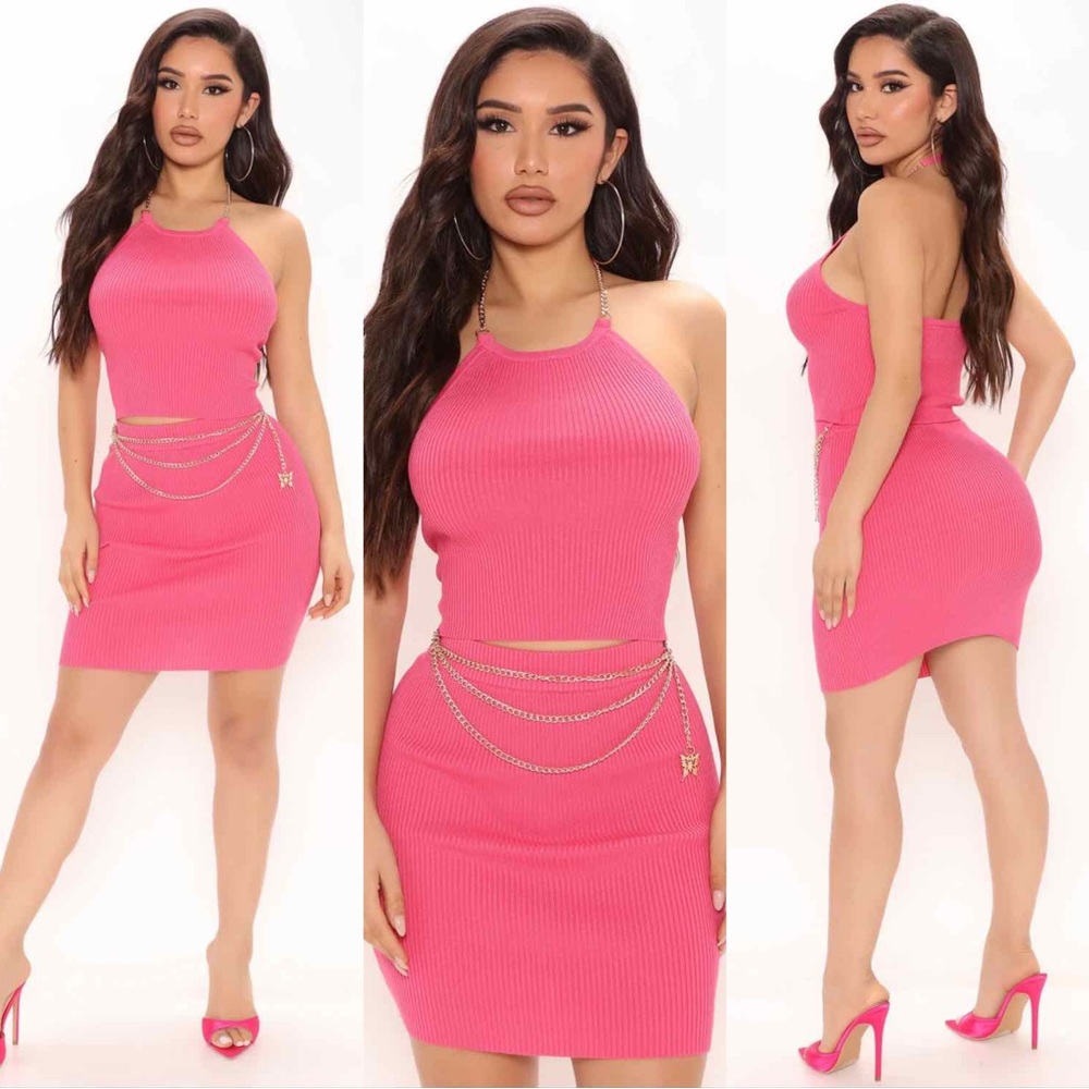 🎀 Gold Chain with Butterly Matching Skirt Set with Halter Tie